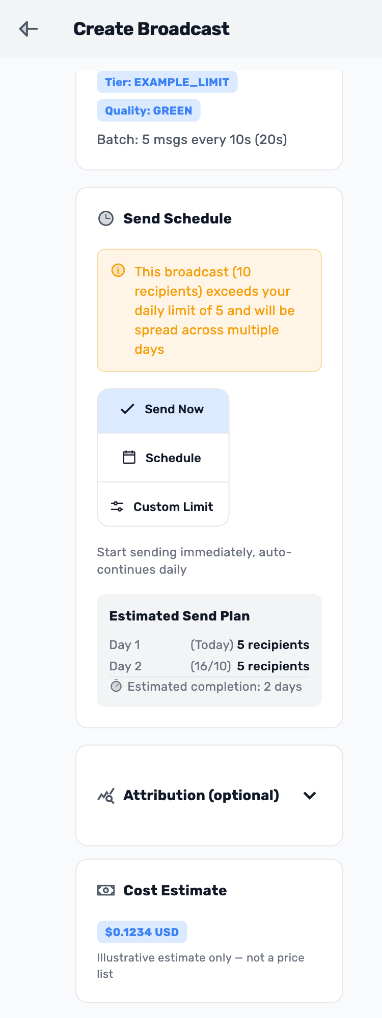 Lynxbe screen: Now, later or over several days Isolated demonstration data.