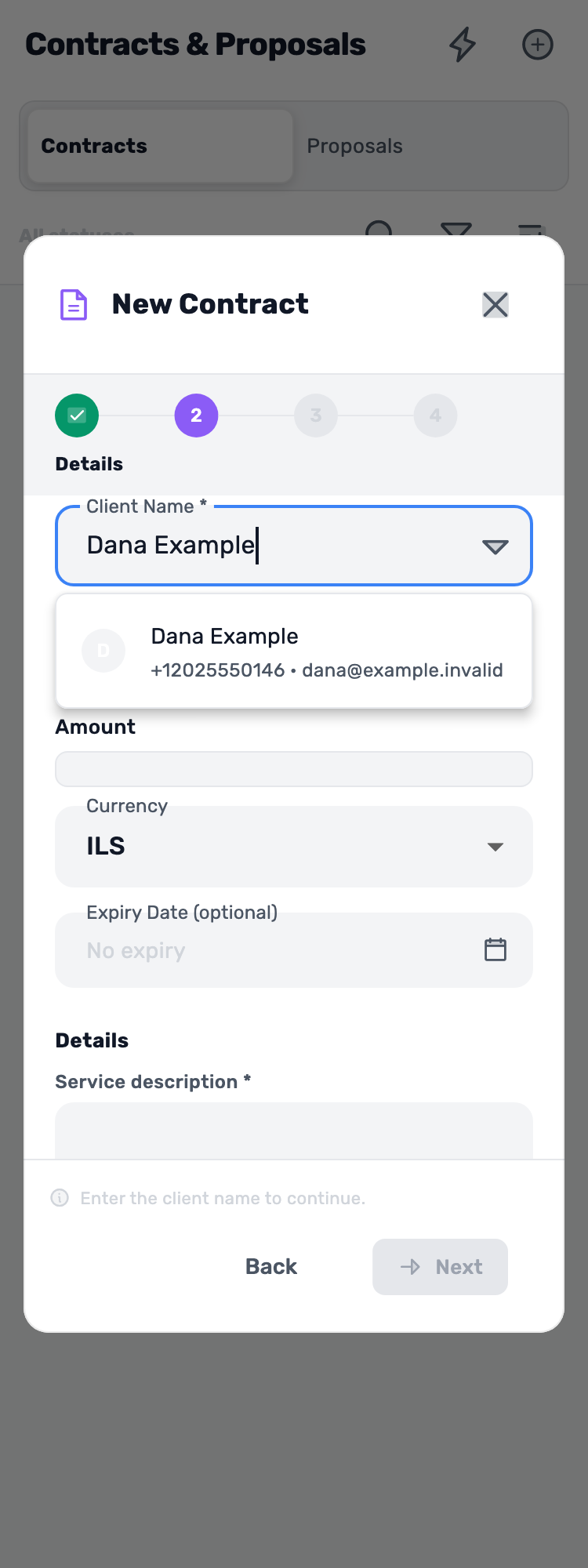 Original Lynxbe screen: Find the right customer. Isolated demonstration document.