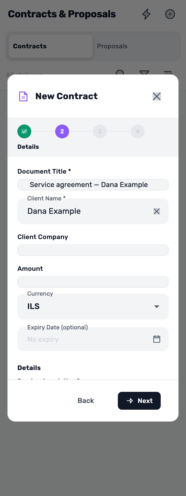 Original Lynxbe screen: Review the details before continuing. Isolated demonstration document.