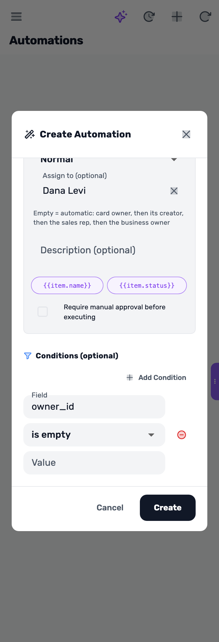 Lynxbe screen: Assign the task too Demonstration data.