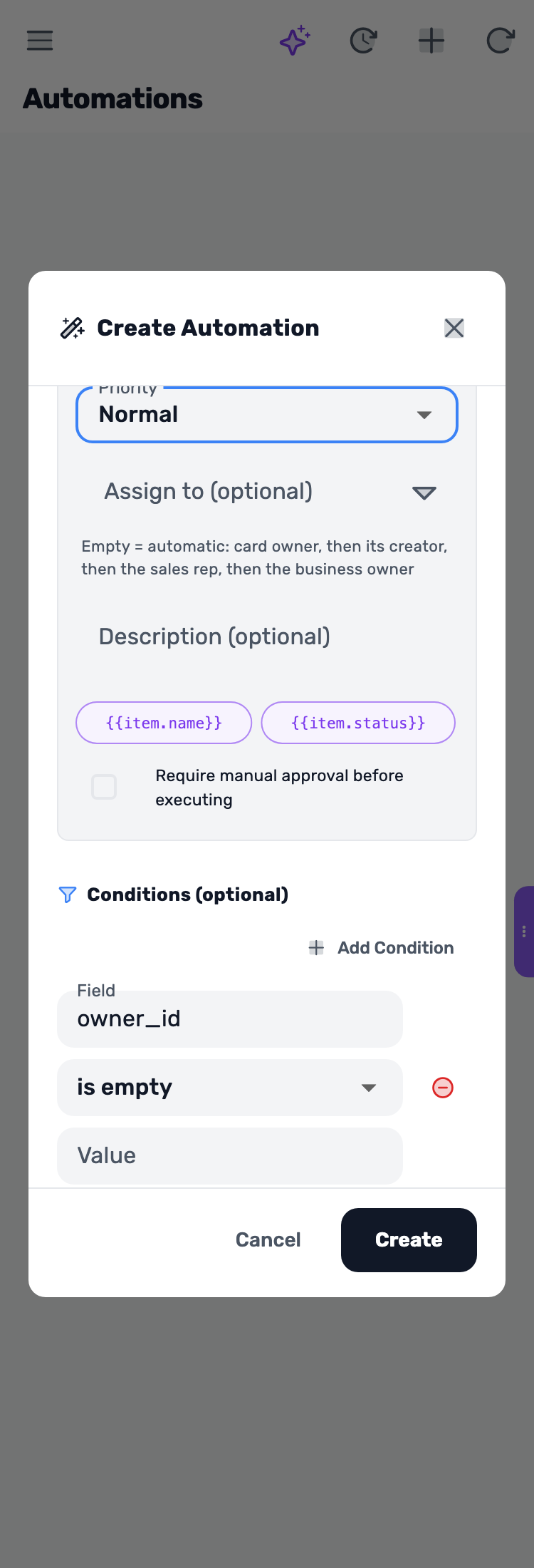 Lynxbe screen: Set when to follow up Demonstration data.