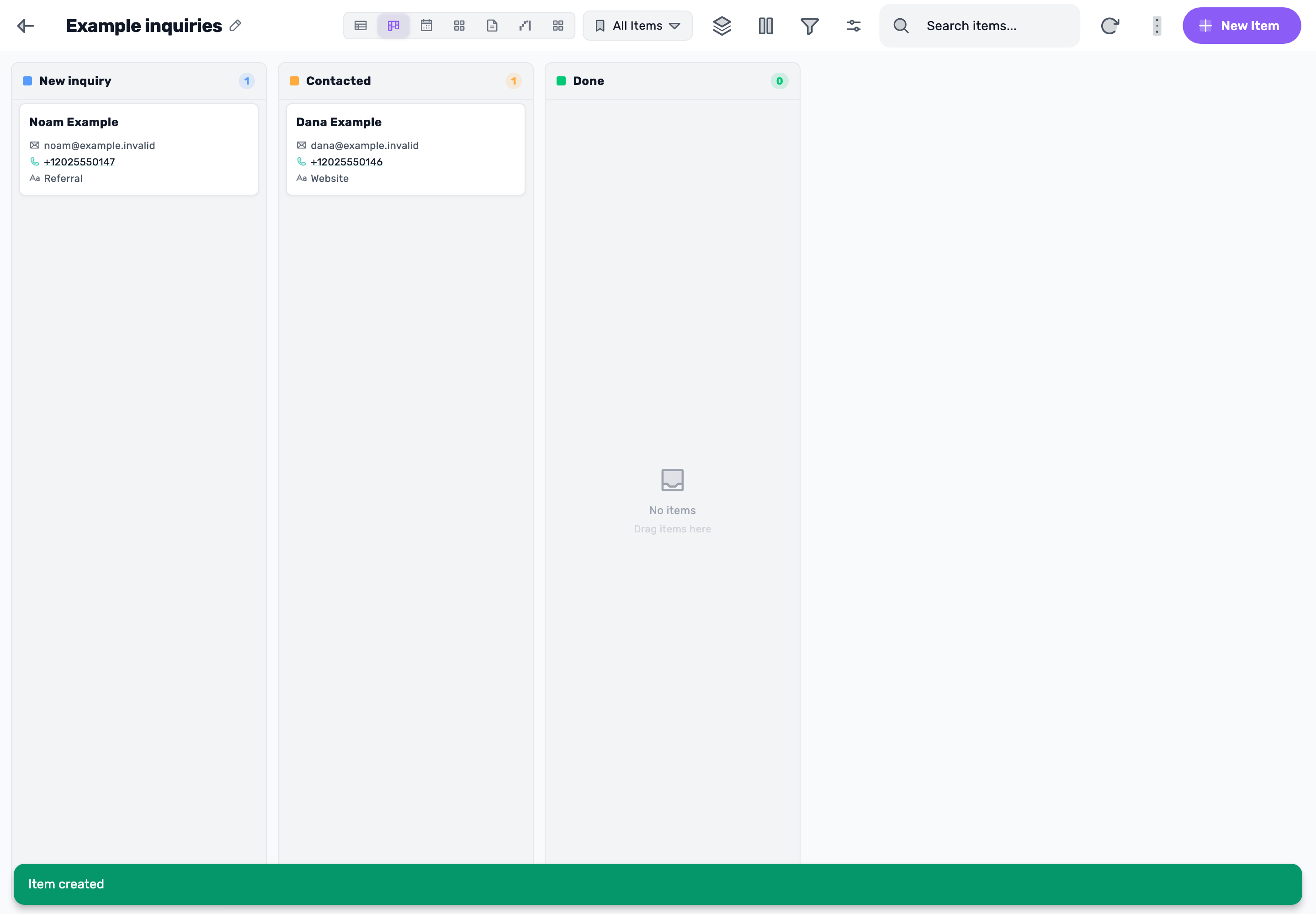 Original Lynxbe screen: Move Dana forward. Noam stays. Lead board with isolated demonstration data.