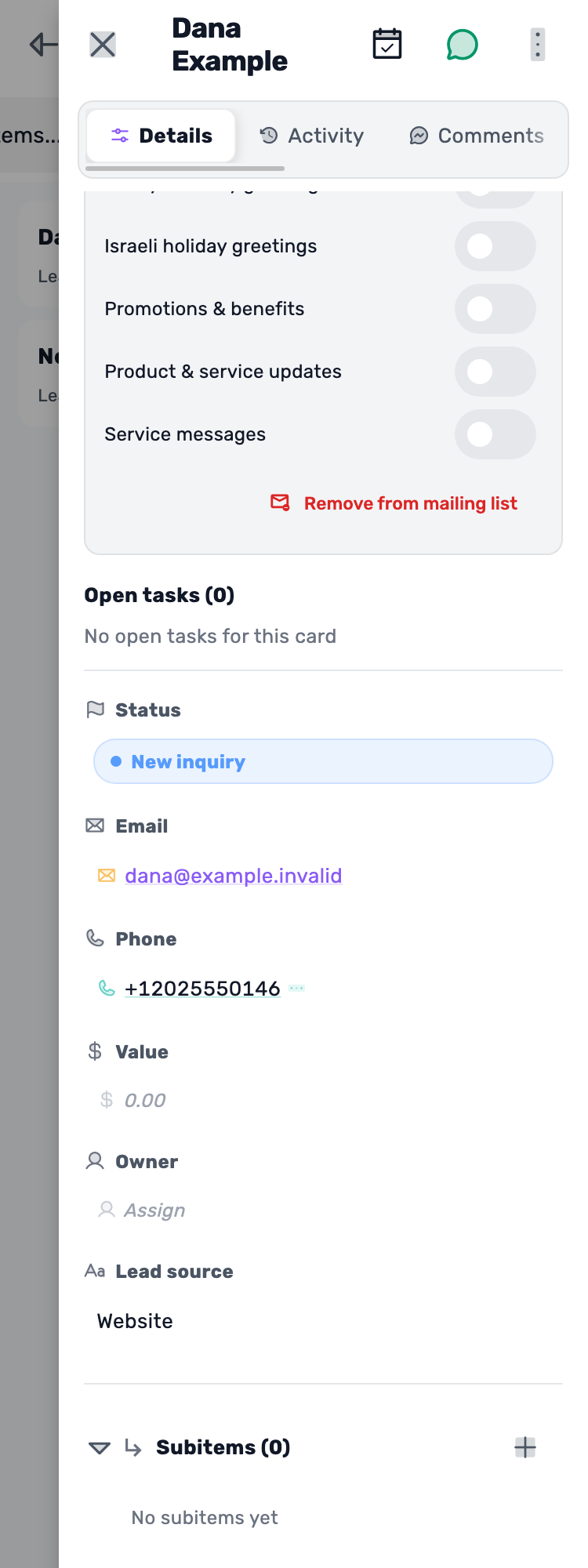 Original Lynxbe screen: Stages are ready. The inquiries remain. Lead board with isolated demonstration data.