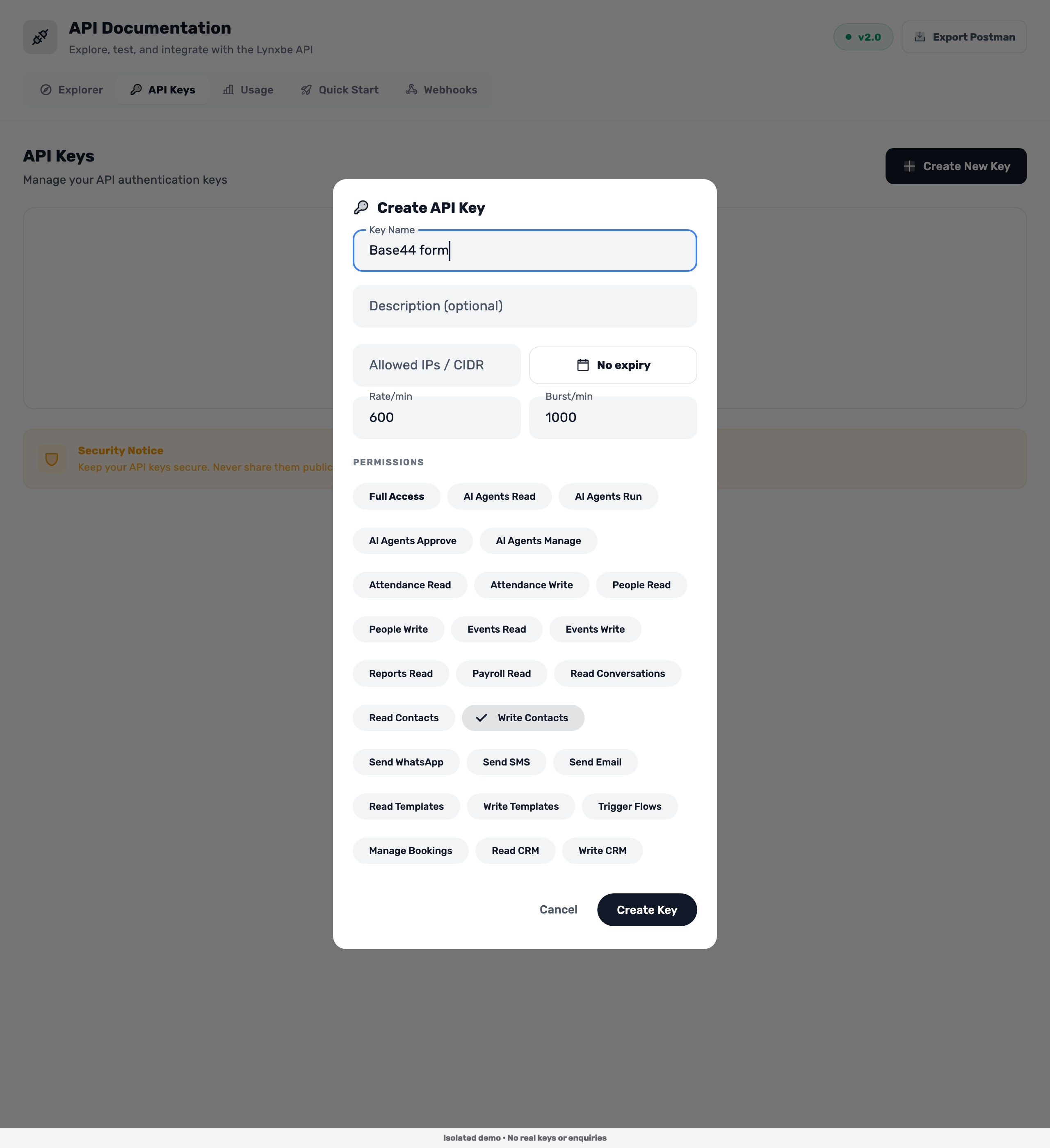 Original Lynxbe screen: Only the permission you need. Isolated data.