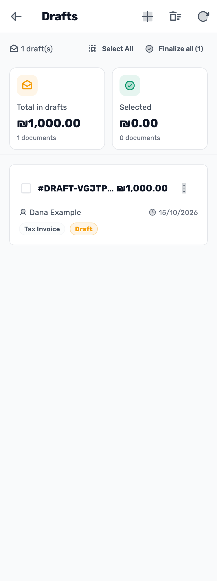 Original Lynxbe screen: Save a draft. Keep reviewing. Isolated demonstration data.