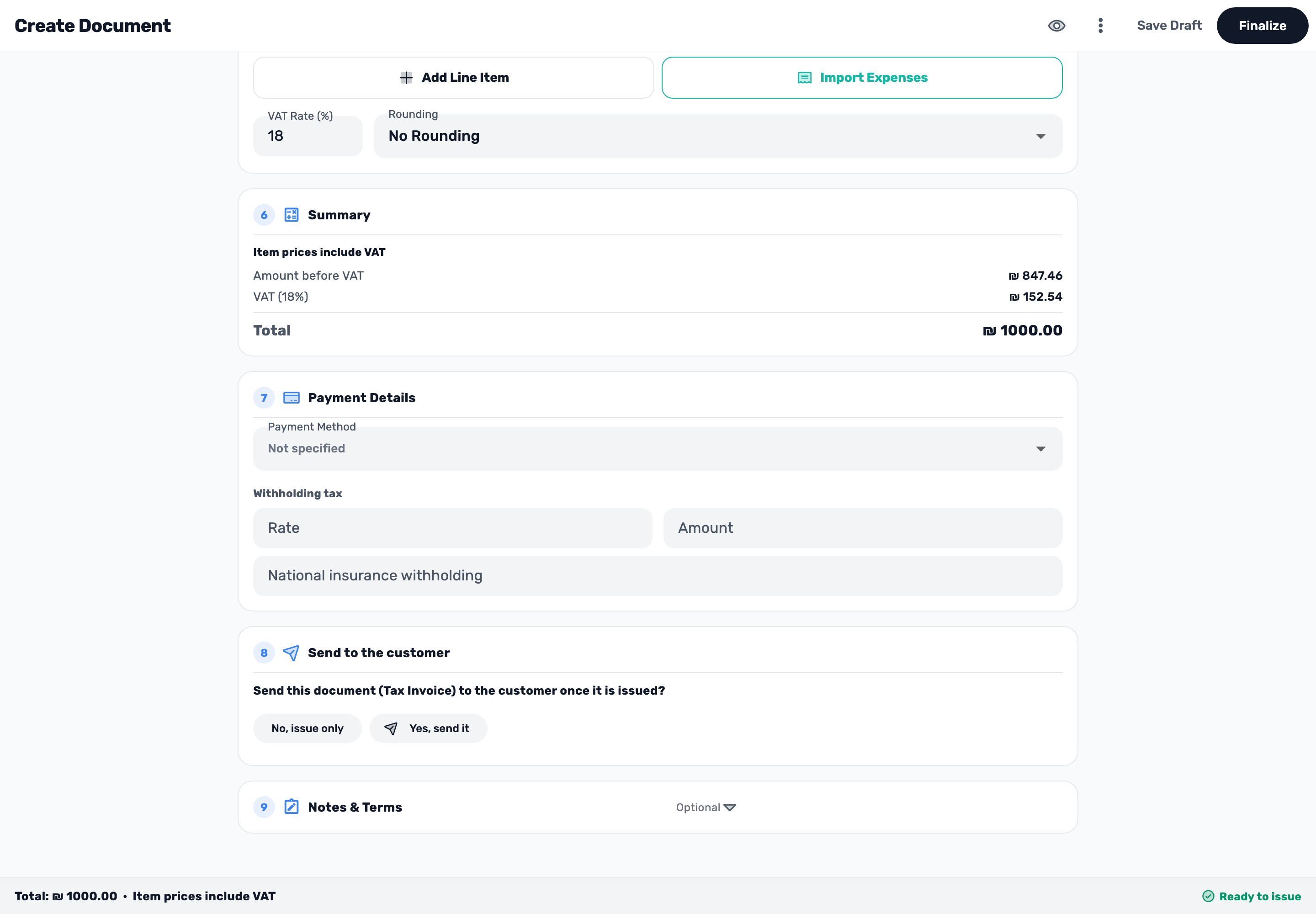 Original Lynxbe screen: Check the final total. Isolated demonstration data.