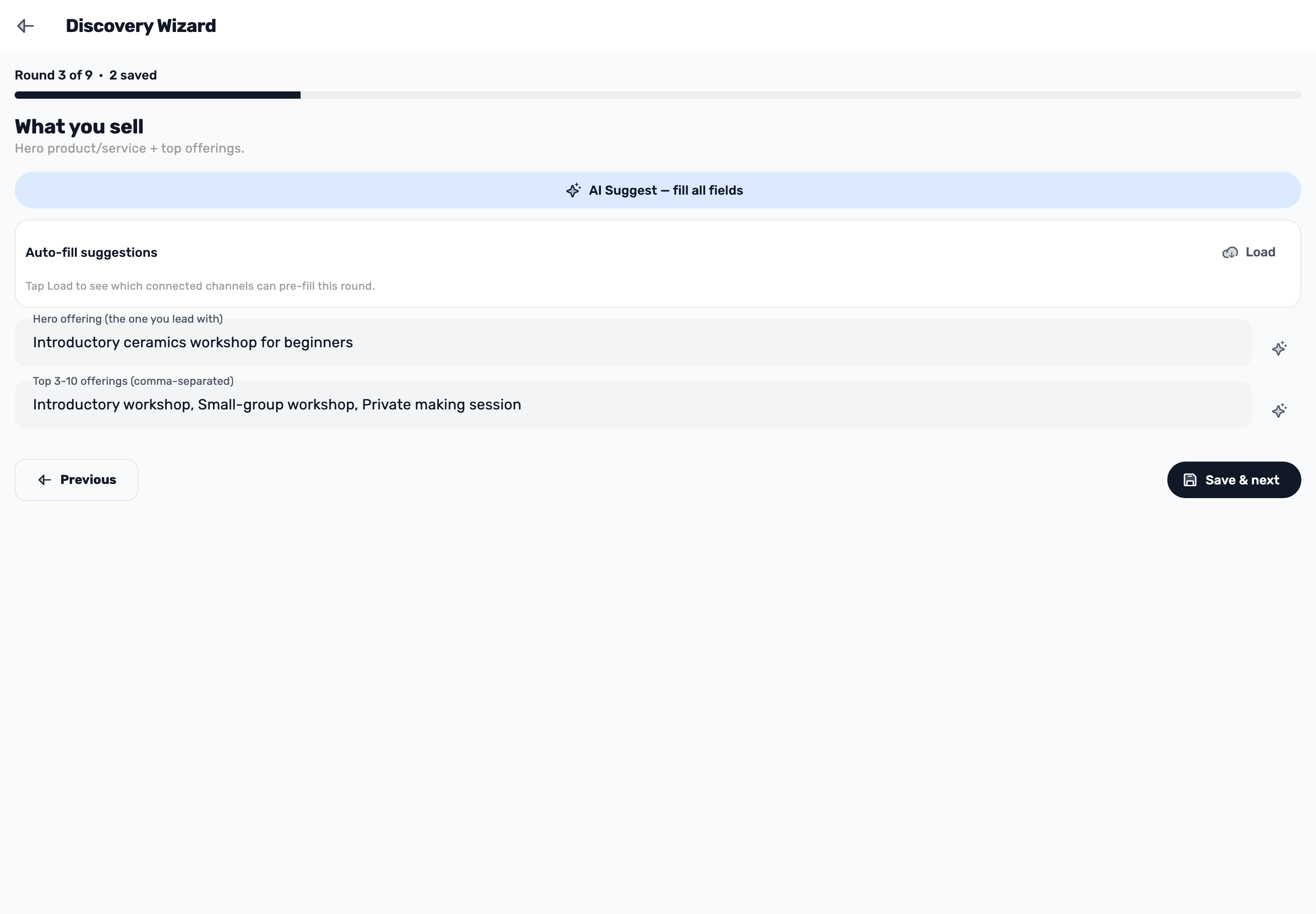 Original Lynxbe screen: Give the plan a clear offering. Isolated demonstration data.