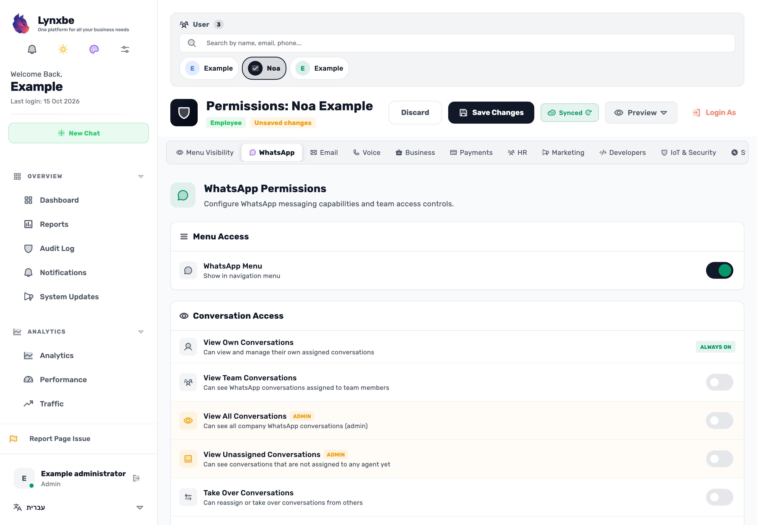 Original Lynxbe screen: Review the whole combination. Isolated demonstration data.