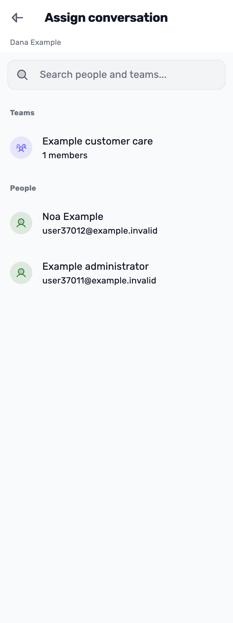 Original Lynxbe screen: Give the inquiry an owner. Isolated demonstration data.