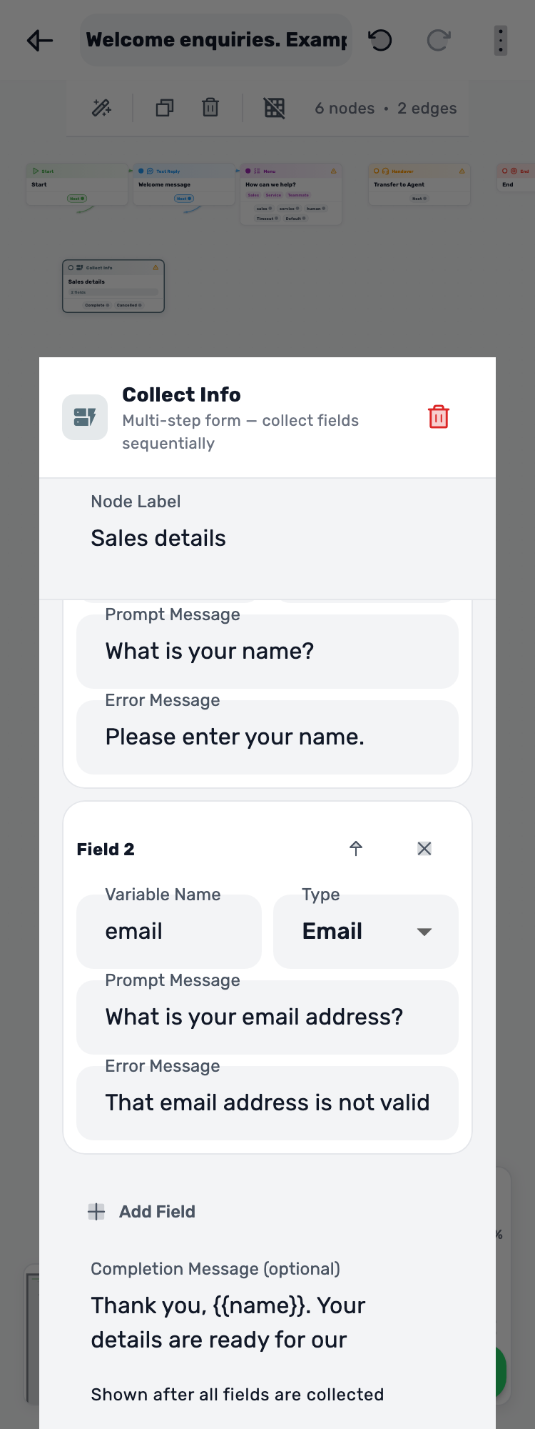 Original Lynxbe screen: Add email. And a helpful retry. Isolated demonstration data.