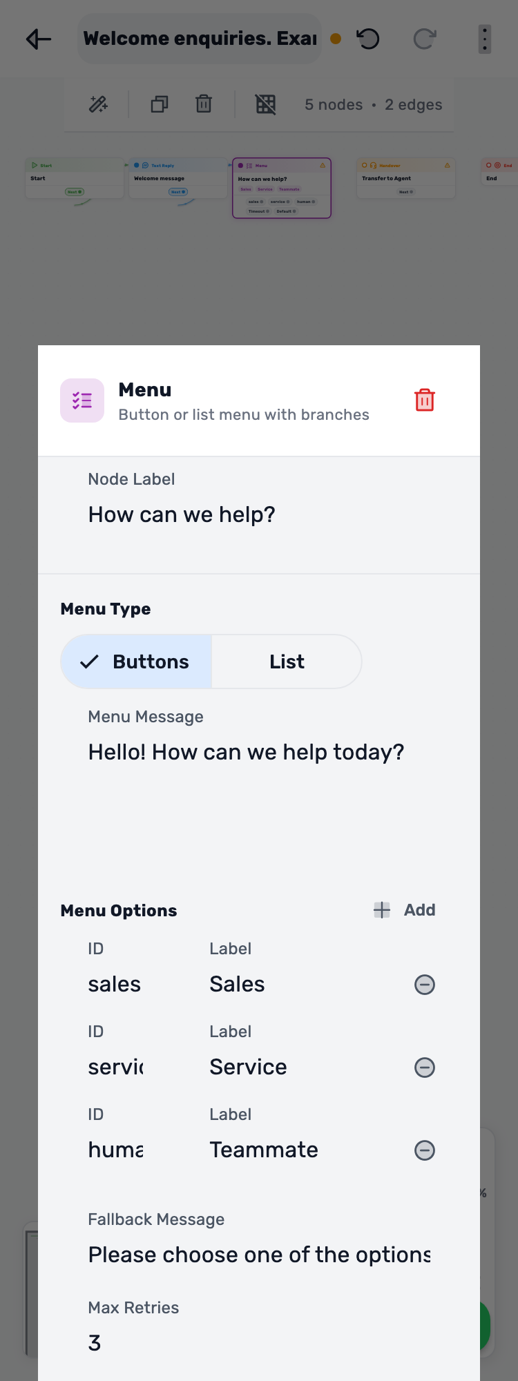 Original Lynxbe screen: Three options. An easy choice. Isolated demonstration data.