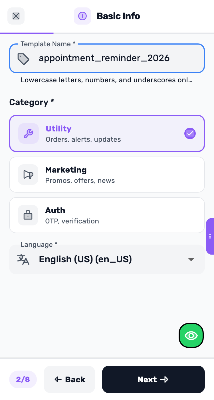 Lynxbe screen: Utility: an existing appointment. Demonstration data.